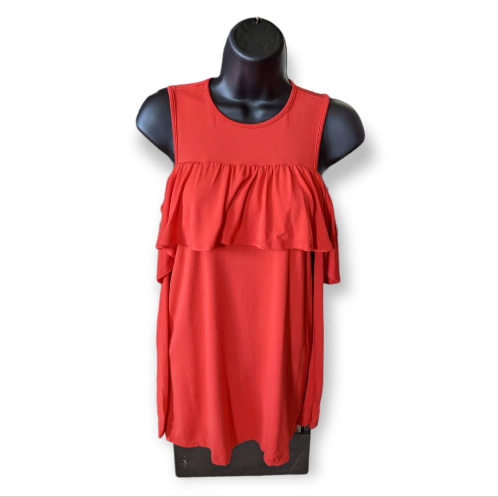 ASOS Long Sleeved Red Cold Shoulder Top Size 2